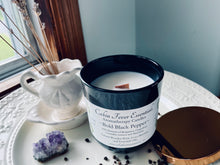 Load image into Gallery viewer, Bold Black Pepper 8 oz Coco-Beeswax, Wooden Wick, Aromatherapy Candle