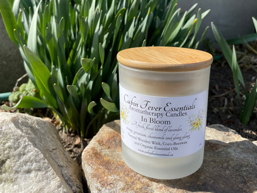 In Bloom 8 oz Coco-Beeswax, Wooden Wick, Aromatherapy Candle