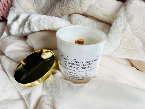 Love is in the Air Coco-Beeswax Aromatherapy Candle with Wooden Wick 8 oz