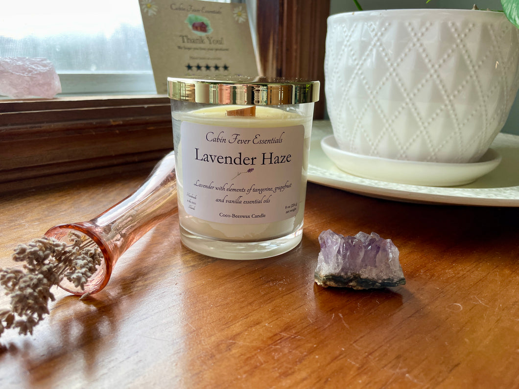 Coco-Beeswax Candles with Wooden Wick in Clear Glass Jars