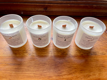 Load image into Gallery viewer, Coco-Beeswax Baby 4 oz Candles with a Wooden Wick. Scented with Essential Oils.