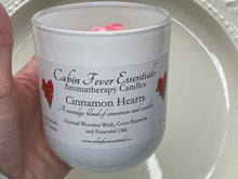 Load image into Gallery viewer, Cinnamon Hearts Coco-Beeswax Aromatherapy Candle with Wooden Wick 8 oz