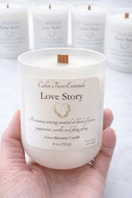 Load image into Gallery viewer, Love Story Coco-Beeswax Aromatherapy Candle with Wooden Wick 8 oz