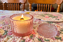Load image into Gallery viewer, Pink Glass Coco-Beeswax Wooden Wick Candle