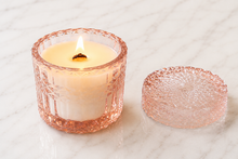 Load image into Gallery viewer, Pink Glass Coco-Beeswax Wooden Wick Candle