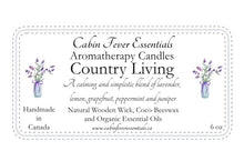 Load image into Gallery viewer, Country Living 8 oz Coco-Beeswax, Wooden Wick, Aromatherapy Candle