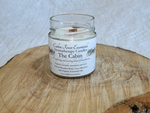 The Cabin 6 oz Coco-Beeswax, Wooden Wick, Aromatherapy Candle