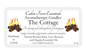 The Cottage 8 oz Coco-Beeswax, Wooden Wick, Aromatherapy Candle