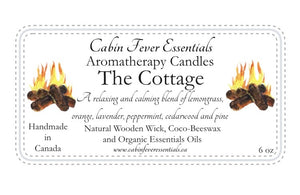 The Cottage 8 oz Coco-Beeswax, Wooden Wick, Aromatherapy Candle