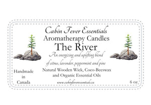 The River 6 oz Coco-Beeswax, Wooden Wick, Aromatherapy Candle