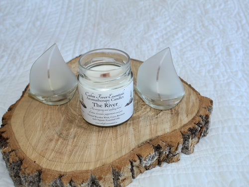 The River 6 oz Coco-Beeswax, Wooden Wick, Aromatherapy Candle