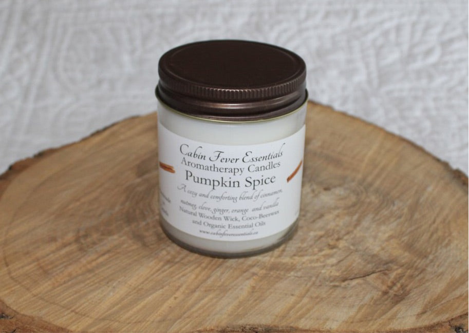 Pumpkin Spice 7 oz Coco-Beeswax, Wooden Wick, Aromatherapy Candle