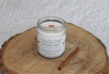 Load image into Gallery viewer, Pumpkin Spice 7 oz Coco-Beeswax, Wooden Wick, Aromatherapy Candle