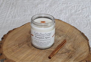 Pumpkin Spice 7 oz Coco-Beeswax, Wooden Wick, Aromatherapy Candle