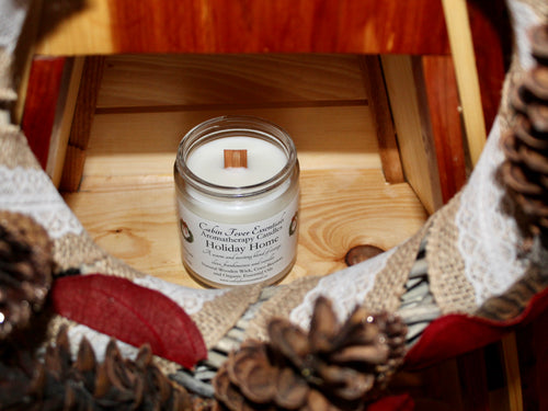 Holiday Home 7 oz Coco-Beeswax, Wooden Wick, Aromatherapy Candle