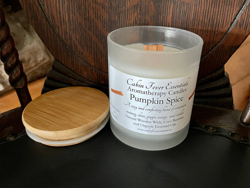 Pumpkin Spice 7 oz Coco-Beeswax, Wooden Wick, Aromatherapy Candle